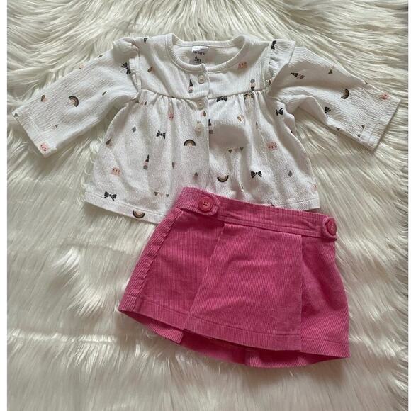 Baby Girls Old Navy Corduroy Skirt and Carter's Boho Top Outfit - Picture 1 of 5